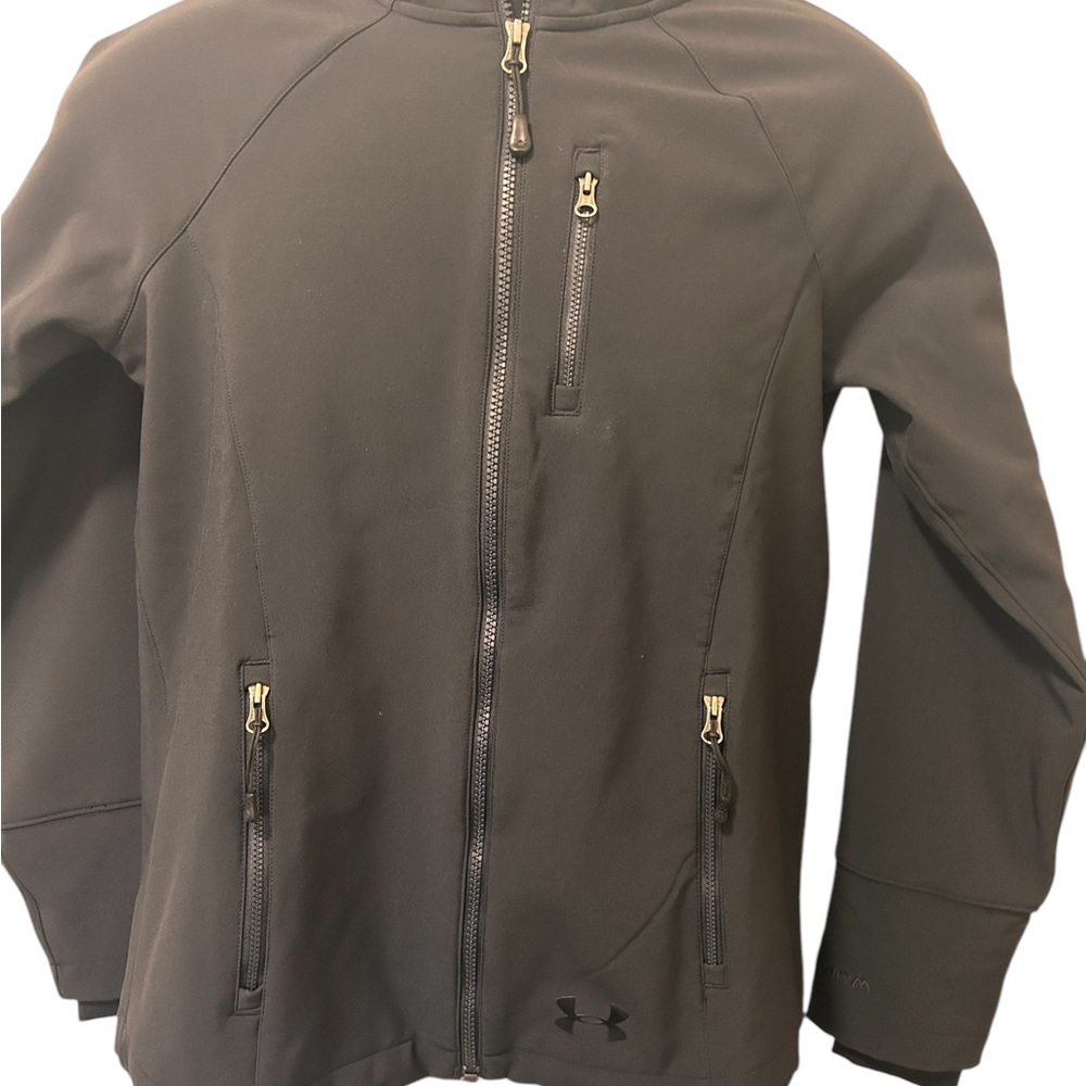 UA Storm Under Armour Black Full-Zip Jacket weather resistant. Like new!